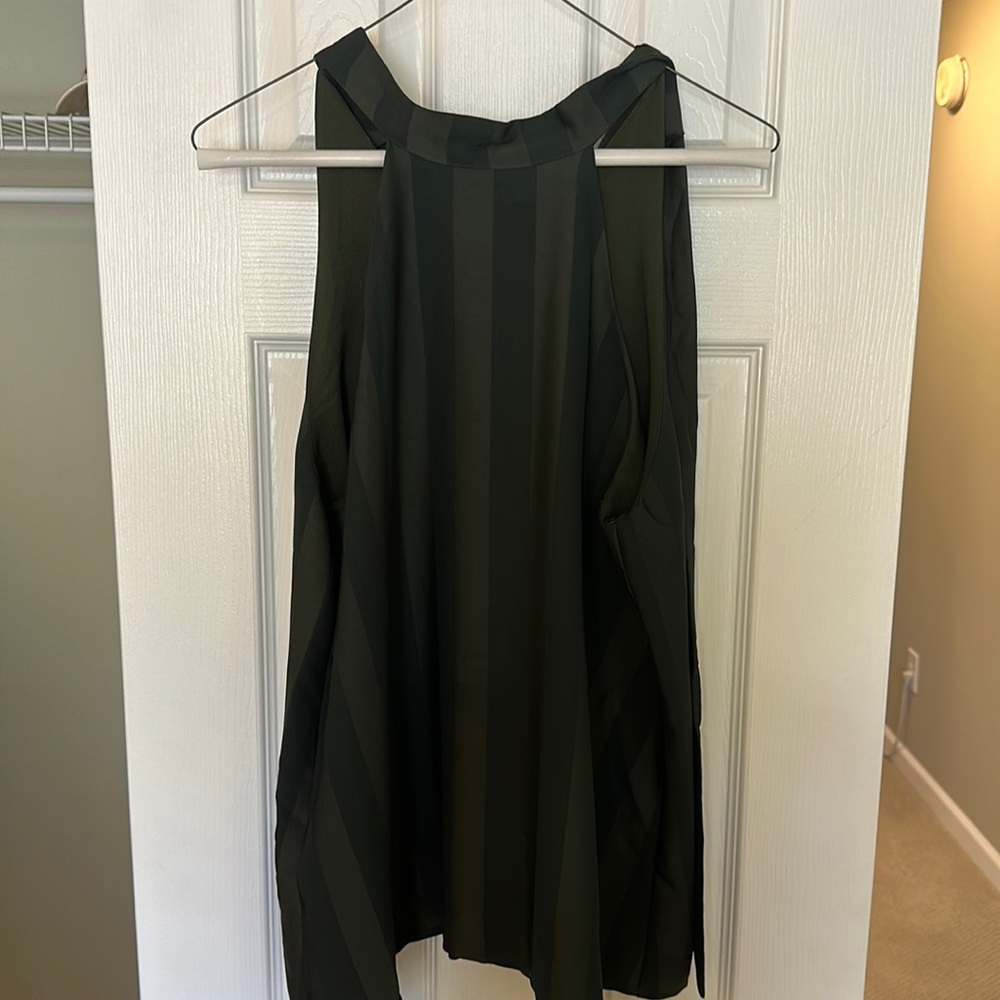 green two toned high neck top